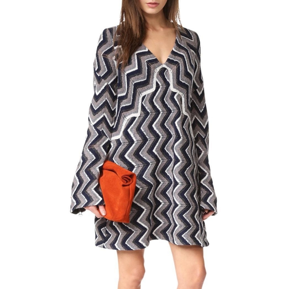 Free People Black and White Zigzag Dress
